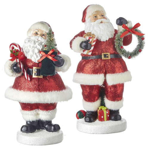 Red Glittered Santa Claus (2 Styles) - 38.5cm - Christmas Elves