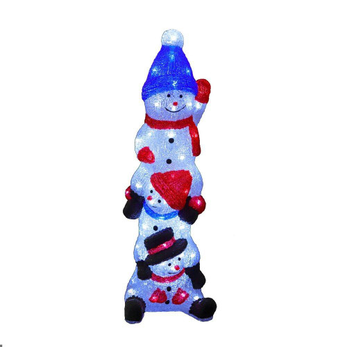 Snowmen Stack Acrylic Cheeky Stack of 3 Snowmen - 62cm - Christmas Elves