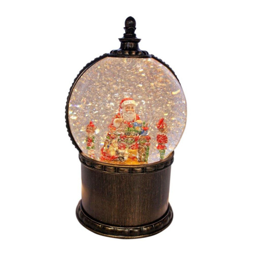 Melrose International LED Snow Globe Santa's Workshop Stand 10.75