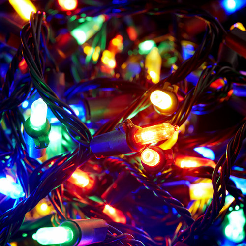 100 LED Connectable Retro Bulb Fairy Lights - Multi Colour - Christmas ...
