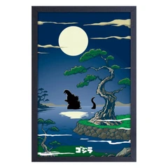 GODZILLA MOON 11X17 GEL COATED FRAMED PRINT (#479206412052)