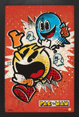 PAC-MAN VINTAGE 11X17 GEL COATED FRAMED PRINT (#481130199060)