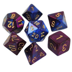 GEMINI POLYHEDRAL BLUE PURPLE/GOLD 7 DICE SET (#601982022907)