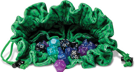 DRAGON STORM VELVET COMPARTMENT DICE BAG GREEN DRAGON SCALES (#687700234326)