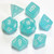 FROSTED POLYHEDRAL TEAL/WHITE 7 DICE SET (#0198202454)