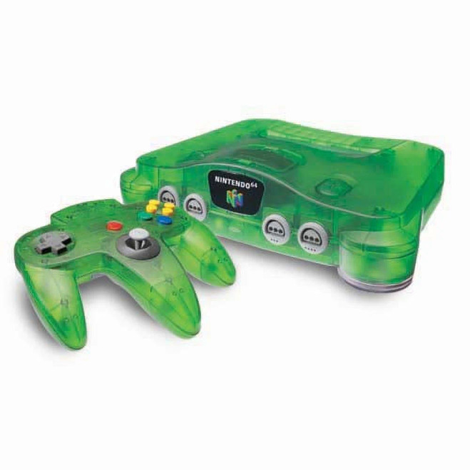 *USED* N64 FUNTASTIC JUNGLE GREEN SYSTEM W/ EXPANSION PAK (#428444078018)