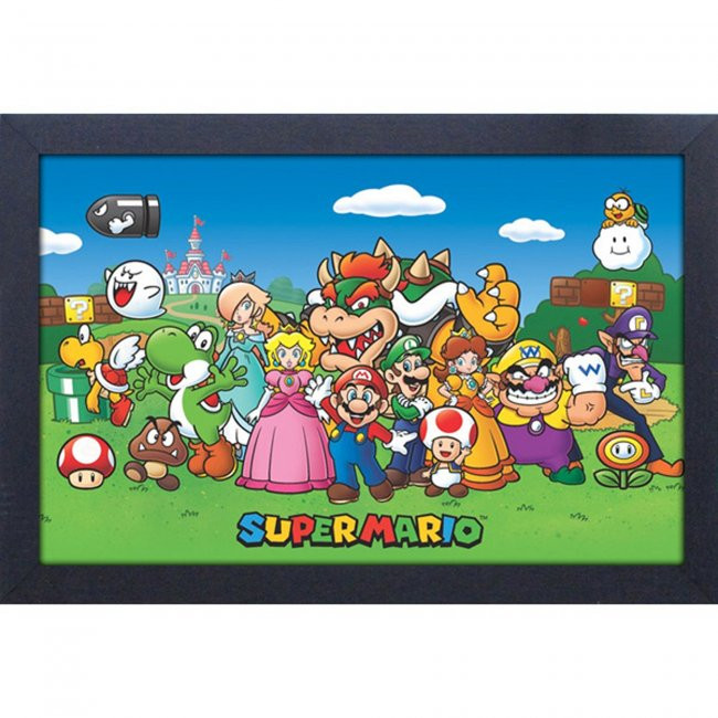 MARIO CHARACTERS 11X17 GEL COATED FRAMED PRINT (#638211871708)