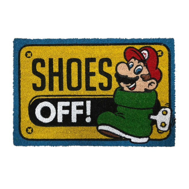 SUPER MARIO SHOES OFF 17X29" DOORMAT (#638211211573)