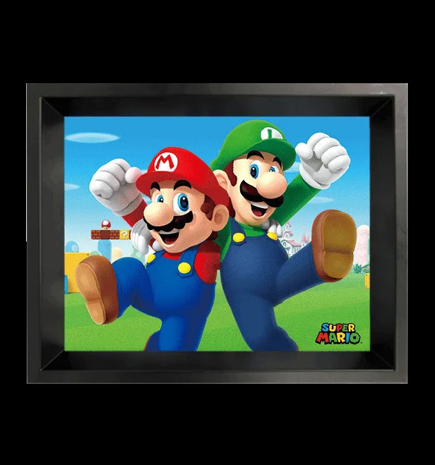 MARIO & LUIGI 3D LENTICULAR SHADOWBOX (#487817856912)