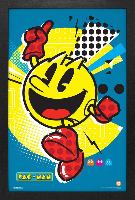 PAC-MAN POP JUMP 11X17 GEL COATED FRAMED PRINT (#426840603902)