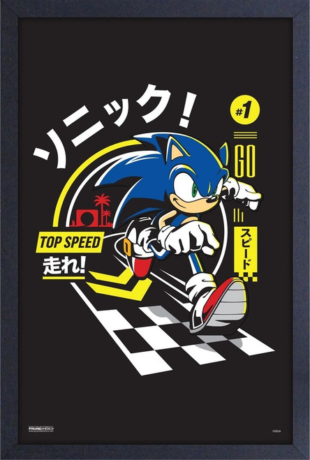 SONIC TOP SPEED 11X17 GEL COATED FRAMED PRINT (#496596967436)