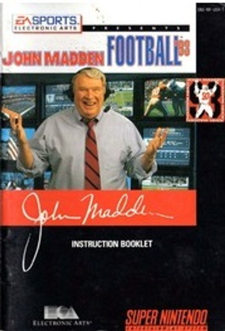 *USED* SNES JOHN MADDEN FOOTBALL 93 (MANUAL ONLY)