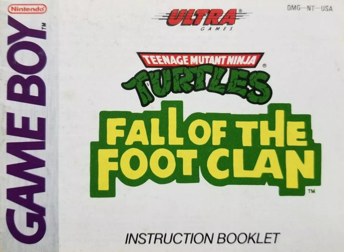 *USED* GB TMNT FALL OF THE FOOT CLAN (MANUAL ONLY)