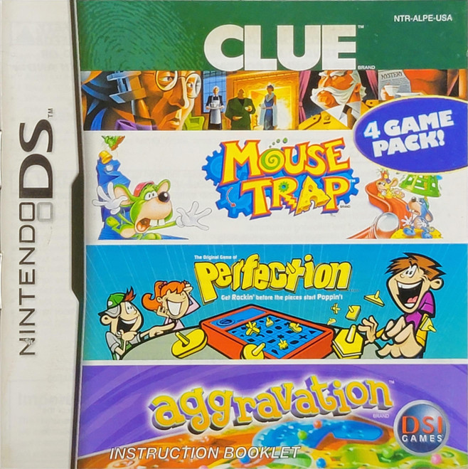 *USED* DS CLUE, MOUSE TRAP, PERFECTION, AGGRAVATION (MANUAL ONLY) (#444393469837)