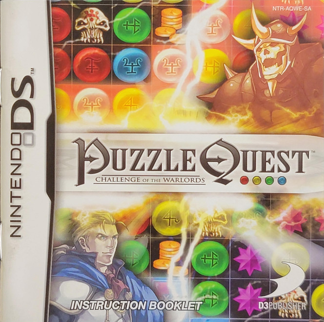 *USED* DS PUZZLE QUEST CHALLENGE OF THE WARLORDS (MANUAL) (#483998135297)