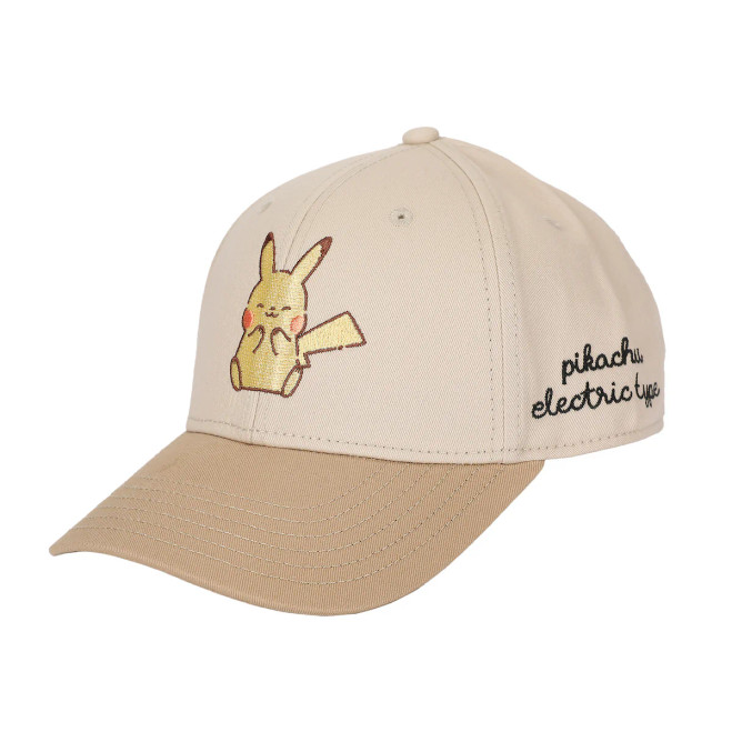 PIKACHU ELECTRIC TYPE WHITE & TAN ADJUSTABLE HAT (#198996440075)