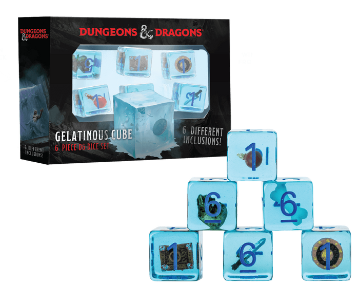 DUNGEONS & DRAGONS GELATINOUS CUBE 6 PIECE D6 DICE SET (#687700234722)