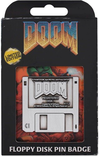 DOOM FLOPPY DISK PIN BADGE (#5060948297257)