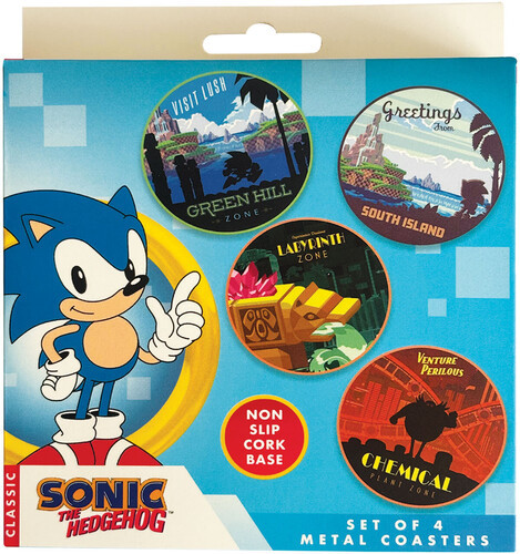 SONIC SET OF 4 METAL COASTERS (#5060948298674)