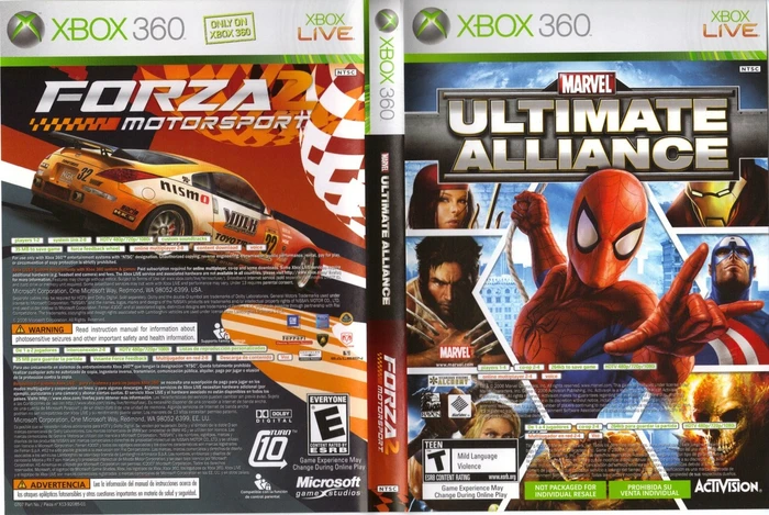 *USED* FORZA MOTORSPORT 2/ MARVEL ULTIMATE ALLIANCE [T]