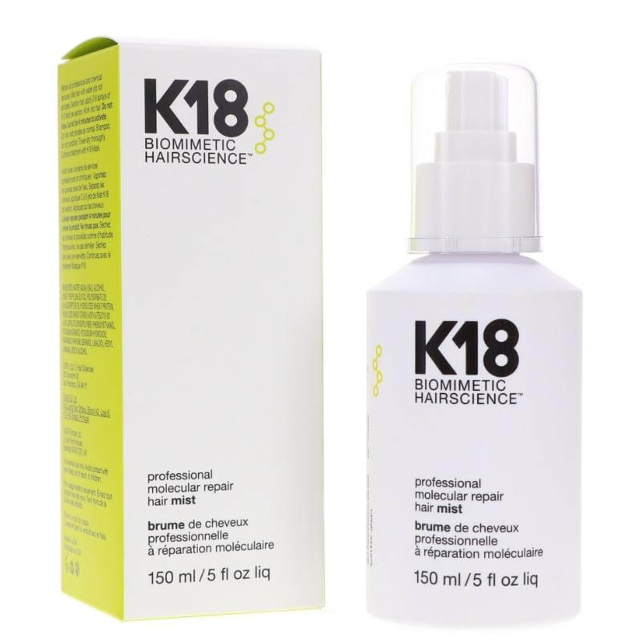 K18 Biomimetic Hairscience Brume Réparatrice Moléculaire Professionnelle  150ml : BeautyFeatures .ie