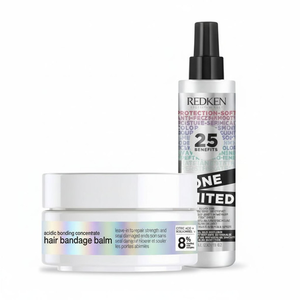 Redken One United Multi-Benefit Treatment Spray 150ml & Redken Acidic Bonding Concentrate Hair Bandage Balm 75ml Duo