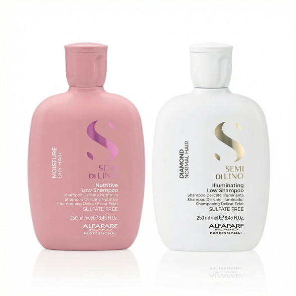 Alfaparf Semi Di Lino Moisture Nutritive Shampoo & Diamond Illuminating Shampoo Duo