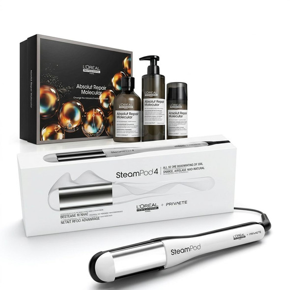 L'Oreal Professionnel Steampod 4.0 With FREE L'Oreal Professionnel Absolut Repair Molecular Trio Gift Set