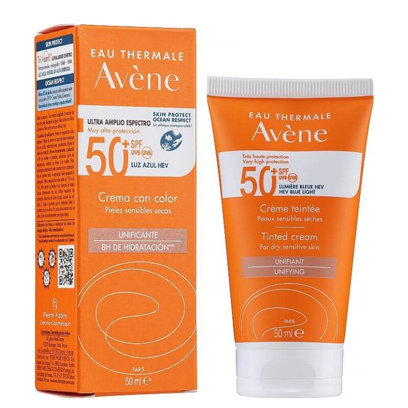 Avène zeer hoge bescherming spf50+ crème - getinte doos van 50 ml