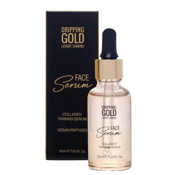 Soro Bronzeador Facial Com Colágeno Dourado Pingando