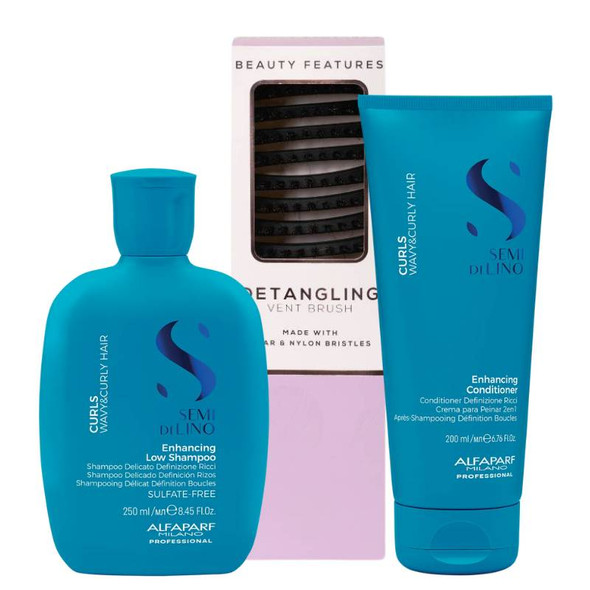 Alfaparf Curls Shampoo & Conditioner Duo with FREE Vent Hairbrush