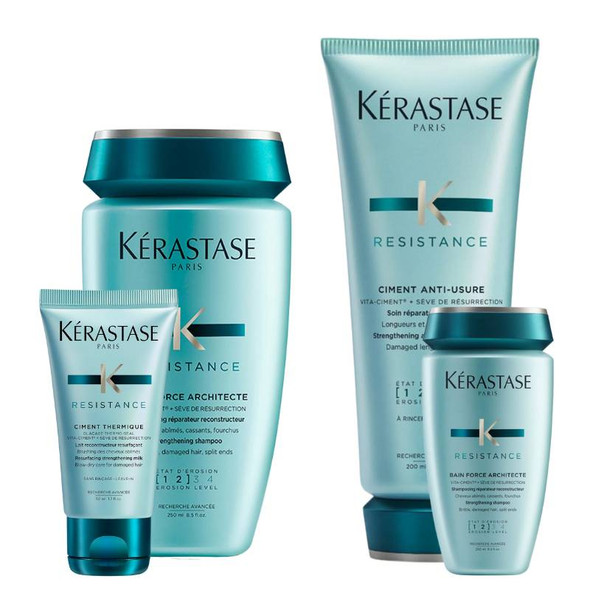 Kerastase Resistance Shampoo & Conditioner Duo Plus FREE Mini Shampoo 30ml & Heat Protector 50ml