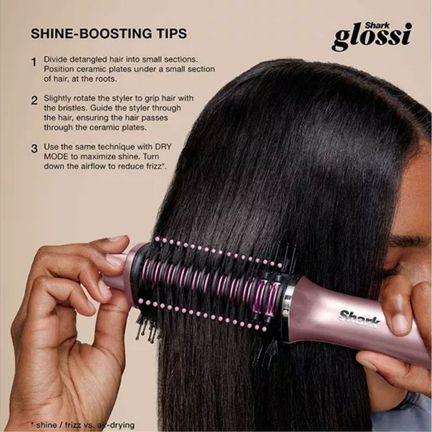 Shark Glossi Hot Brush + Air Glosser - Peony Pink 4