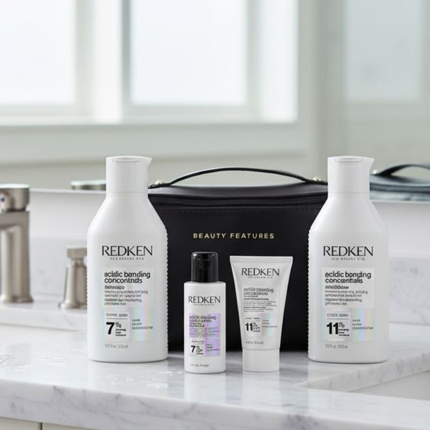 Redken Acidic Bonding Concentrate Bundle With FREE BeautyFeatures Vanity Case & Minis 2