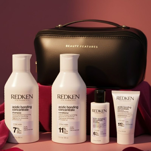 Redken Acidic Bonding Concentrate Bundle With FREE BeautyFeatures Vanity Case & Minis 3