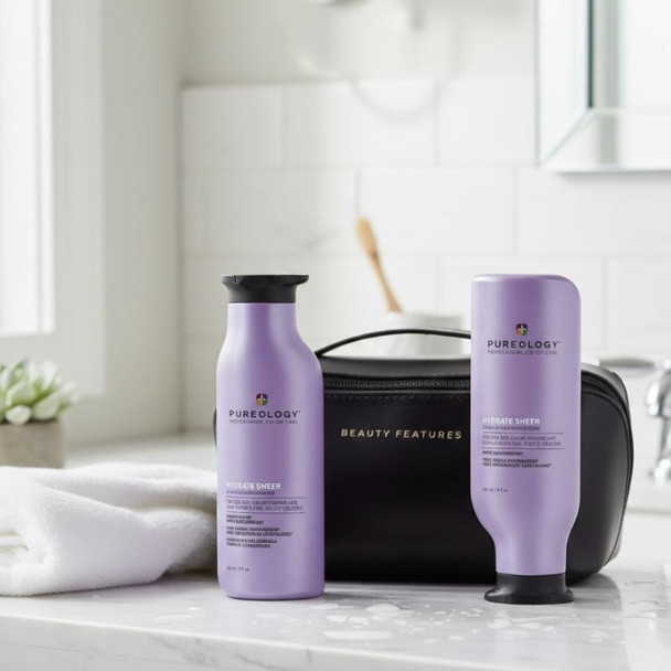 Pureology Hydrate Sheer Shampoo & Conditioner With FREE BeautyFeatures Vanity Bag - Black 2
