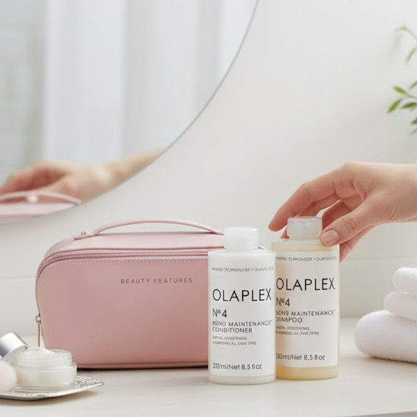 Olaplex Shampoo & Conditioner With FREE BeautyFeatures Vanity Bag - Pink 3
