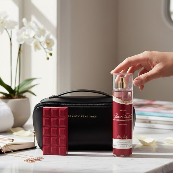 Sabrina Carpenter Cherry Baby Eau De Parfum 30ml & Body Mist Duo With FREE Vanity Bag - Black 2