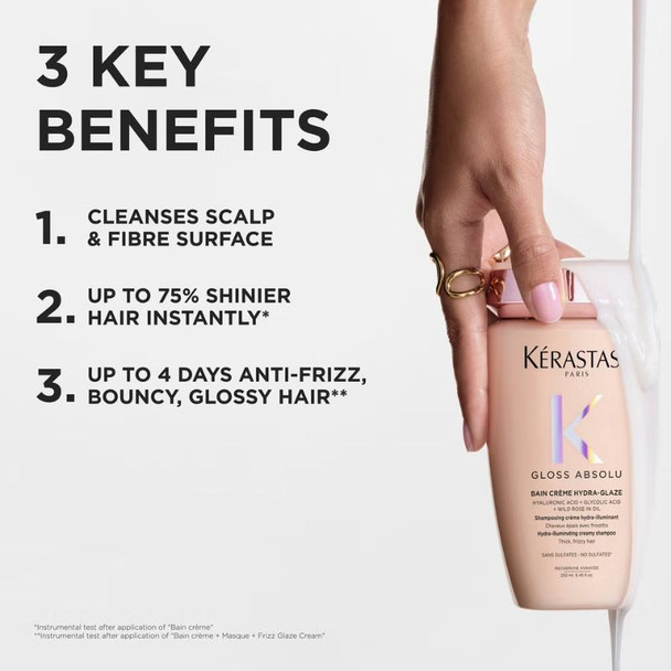 Kérastase Gloss Absolu Bain Crème Hydra-Glaze Shampoo For Thick Frizzy Hair 500ml 4