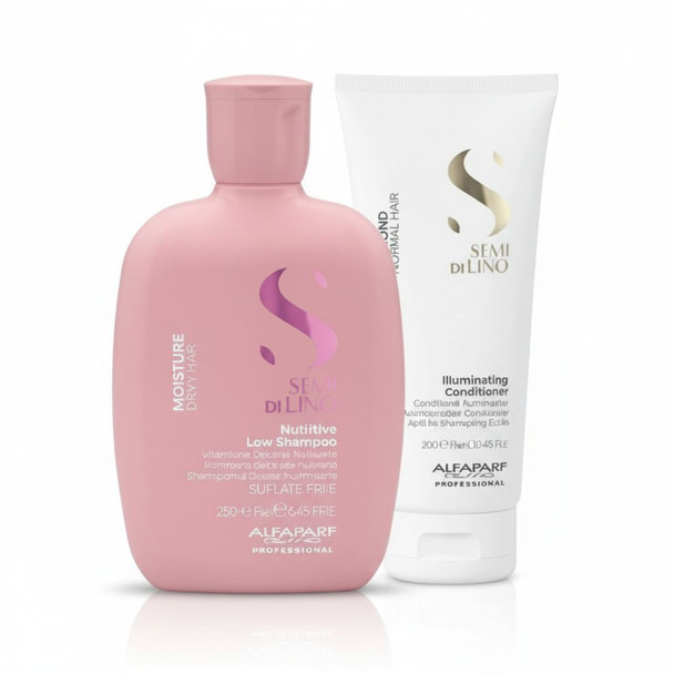 Alfaparf Semi Di Lino Moisture Nutritive Shampoo & Diamond Illuminating Conditioner Duo