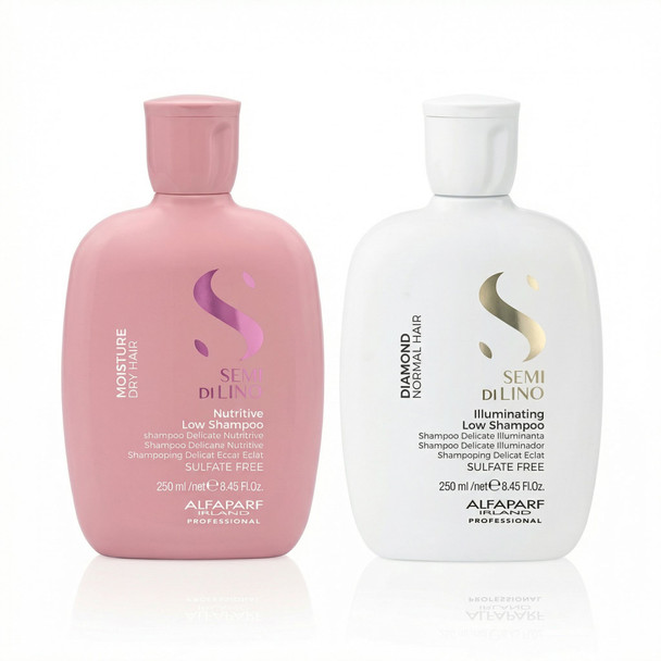 Alfaparf Semi Di Lino Moisture Nutritive Shampoo & Diamond Illuminating Shampoo Duo