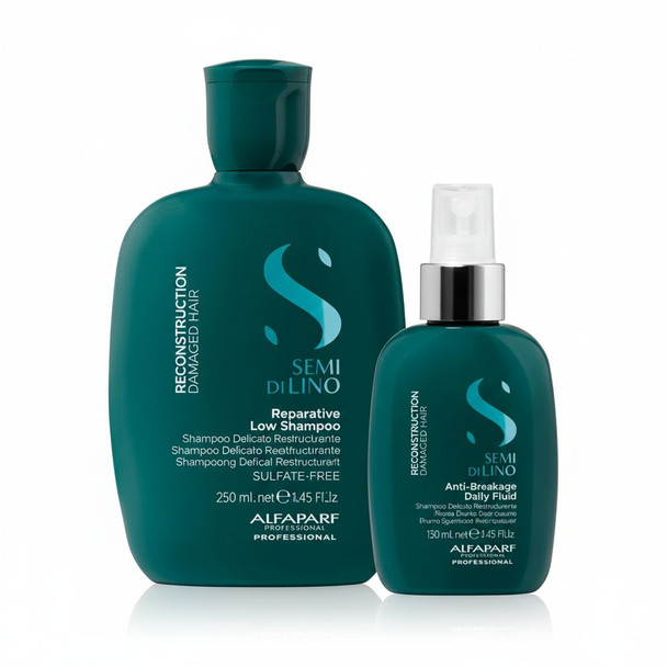 Alfaparf Semi Di Lino Reconstruction Reparative Low Shampoo & Anti-Breakage Fluid Duo