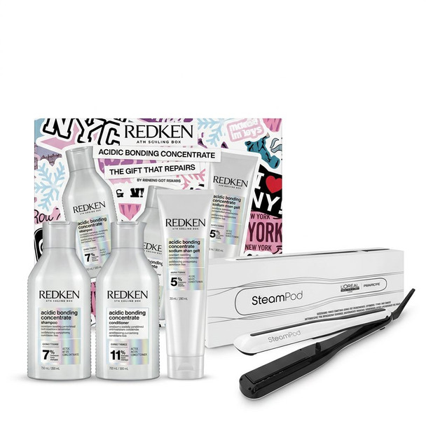 L'Oreal Steampod 3.0 White With FREE Redken Acidic Bonding Concentrate Gift Set
