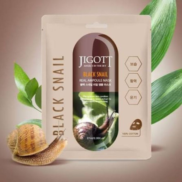 Jigott Korean Black Snail Face Mask 27ml 3