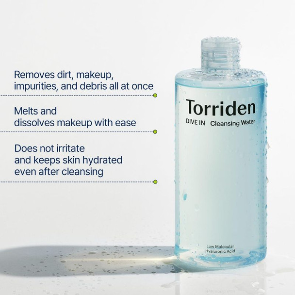 Torriden Dive In Low Molecular Hyaluronic Acid Cleansing Water 400ml 4