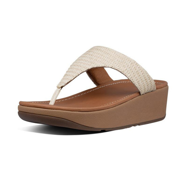 FitFlop Imogen Basket-Weave Toe-Post Stone