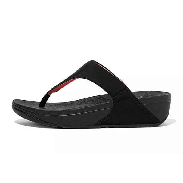 FitFlop Lulu Toe Post Black/Coral 