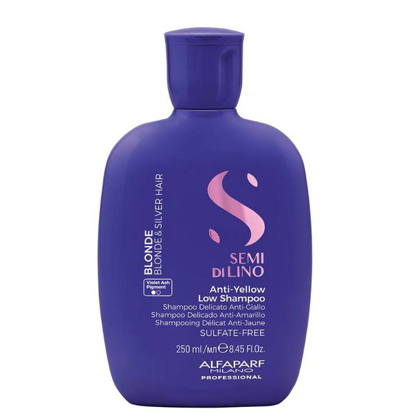 Alfaparf Semi di Lino Anti-Gelb-Shampoo mit niedrigem Blondton, 250 ml