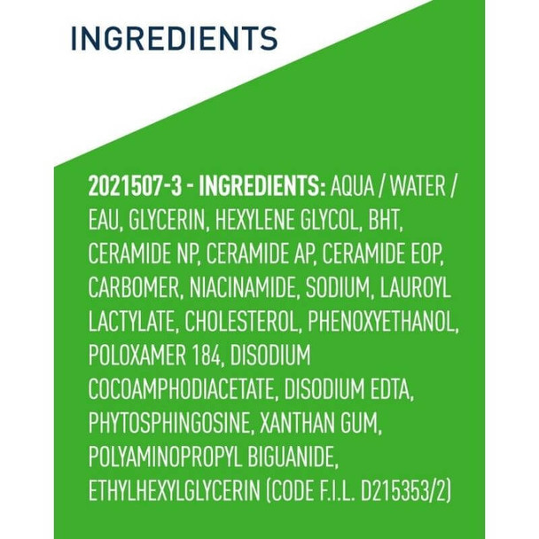 CeraVe Agua Micelar Hidratante 295ml Ingredientes