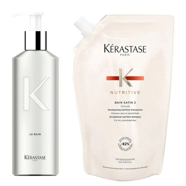 Kerastase nutritive bain satijn 2 navulzakje en hervulbare fles